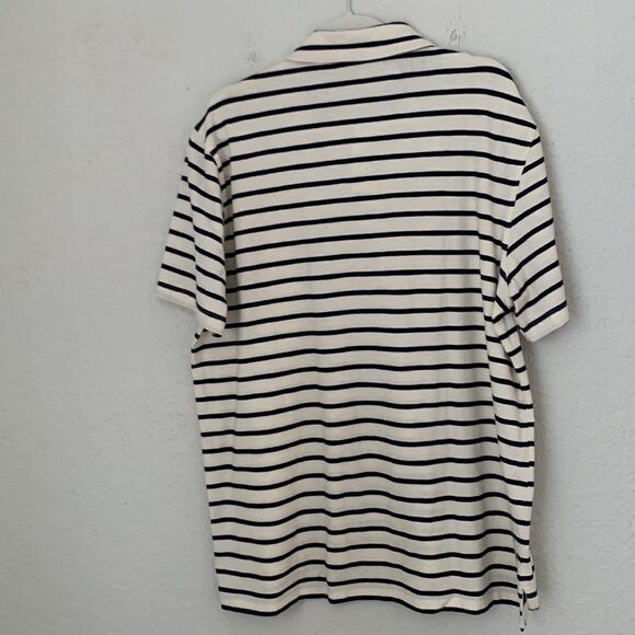 Tailor Vintage Cotton Blend Short Sleeve Striped Polo Men’s Shirt Size XL - Picture 2 of 9